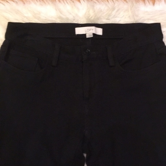 Ann Taylor LOFT Black Stretchy Trouser Career Pockets Lounge Size 4 Work Pants - Picture 2 of 8